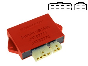 Suzuki VS1400 Intruder VX51L CDI unit ECU ontsteking J4T02771 J4T02772 (8 + 4-polige connectoren)