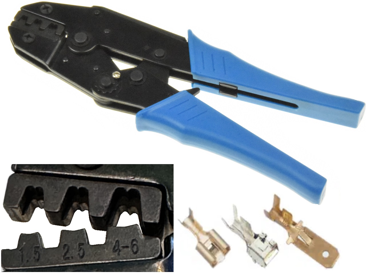 AMP faston crimping tool plier - 1.5mm2-6mm2 / 20-10AWG