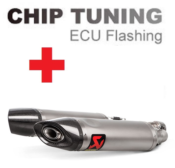 Aprilia Shiver 900 2017-2020 (Titanium) Ajuste de Alto Desempenho da ECU por Flash + Akrapovic S-A9SO1-HDT/1 (Stage 3)