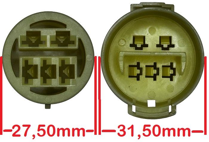 Aprilia Tuono motorbike round connector 5 pole male female seal