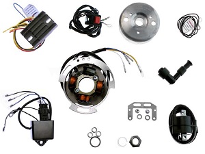 BSA B25 B40 C15, Matchless 350, Royal Enfield 350 Bullet - Digital Ignition + Lighting Alternator Kit - STK-100D-DC