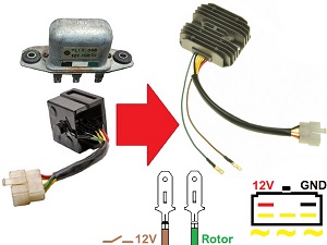 CARR241 - Honda MOSFET CB Spanningsregelaar gelijkrichter rotor1