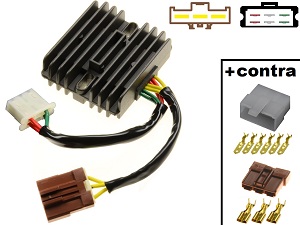 CARR971 - Aprilia RSV1000 Mille Tuono Caponord Futura SL1000 Falco MOSFET Spanningsregelaar gelijkrichter + contra-connectoren