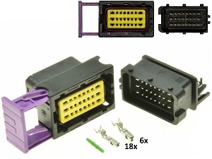 24 Pole ECU CDI ECM Motorrad Steckverbindersatz Verbinder Schwarz - männlich weiblich komplett