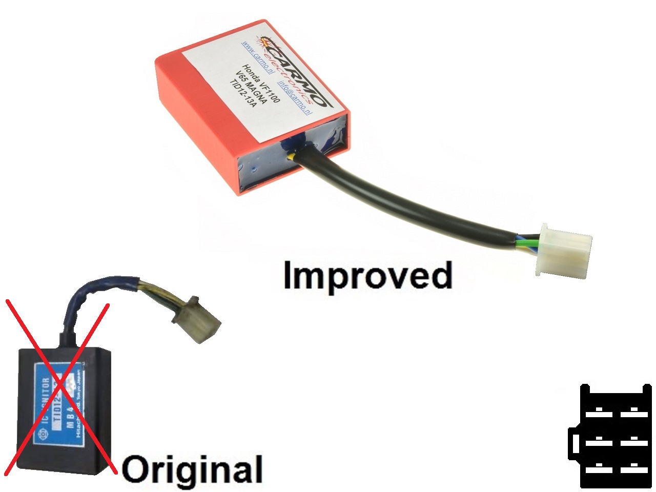 Honda VF1100 V65 Magna CDI unit ECU ontsteking (MB4, TID12-13A) - Klik op de afbeelding om het venster te sluiten