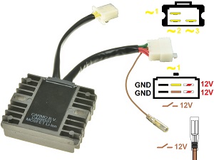 CARR531-Z1300-A4-A5 Kawasaki Z1300 KZ1300 A4 MOSFET Spanningsregelaar gelijkrichter (SH541-12)