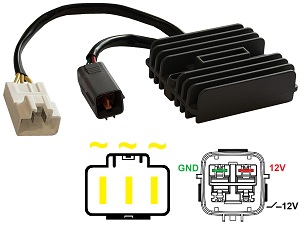 CARR551-ZX6R Ninja ZX6R ZX-6R ZX600P 2007 2008 MOSFET Spanningsregelaar gelijkrichter (FH016-AA, FH016AA, 21066-0025, 210660025)