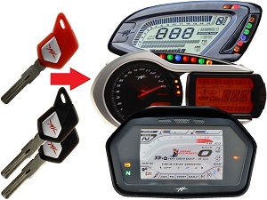 MV Agusta programmeren van 3x transponder chip key → unit