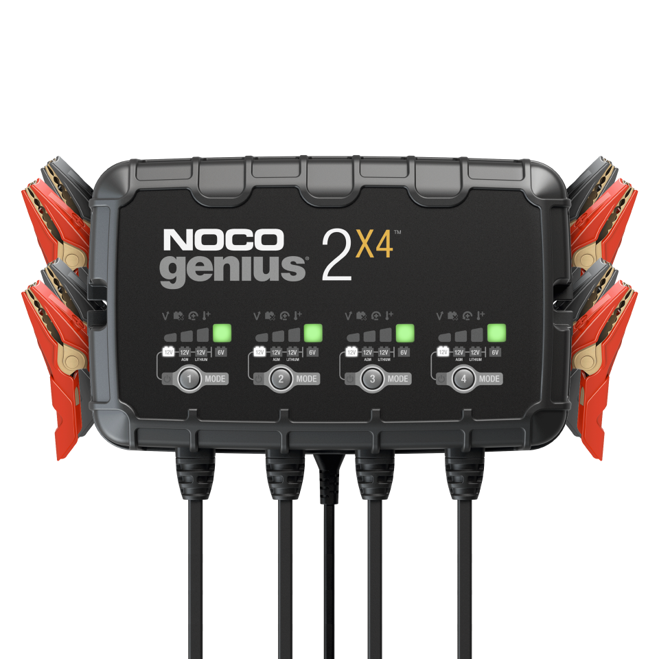 Noco Genius 2x4 - viervoudige 6V/12V acculader druppellader (ook geschikt voor Lithium Ion accu's)