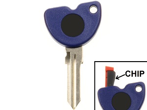 Piaggio/Vespa/Gilera clé à puce non-rempli + chip (PIA-1B004020, PIA-573960)
