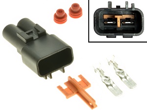 Stecker für Kabelbaum -BGM PRO, Typ Serie 070 AM, 2 Steckkontakte- Vespa,  Piaggio, Gilera - Stecker, Stecker, Elektrische Anlage, NEW-CAT