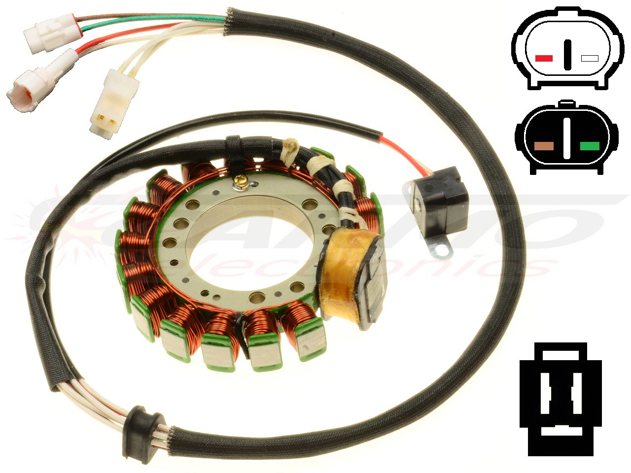 CARG4351-W dynamo stator Yamaha YFM350 YFM400 Moto-4 Big Bear Kodiak Warrior Moto-4 350cc 400cc - Klik op de afbeelding om het venster te sluiten