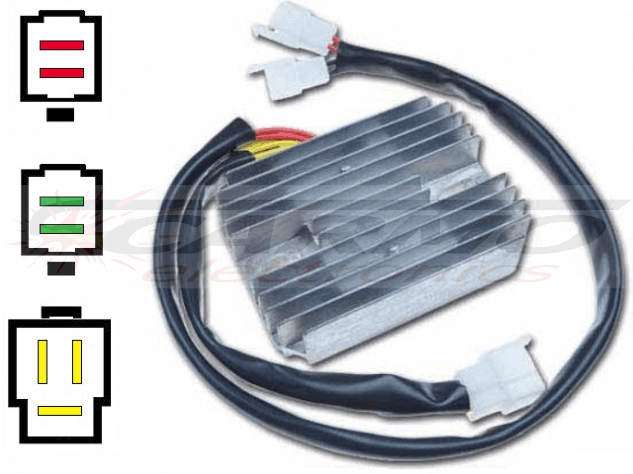 CARR121 - Honda VT MOSFET Spanningsregelaar gelijkrichter (SH541A-12, SH541G-11, SH541KC, Shindengen) - Klik op de afbeelding om het venster te sluiten