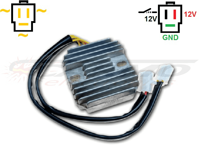 CARR161-LI - Honda CX500 Suzuki VS800 MOSFET Spanningsregelaar gelijkrichter Lithium-Ion - LiFePO4 LFP - Klik op de afbeelding om het venster te sluiten