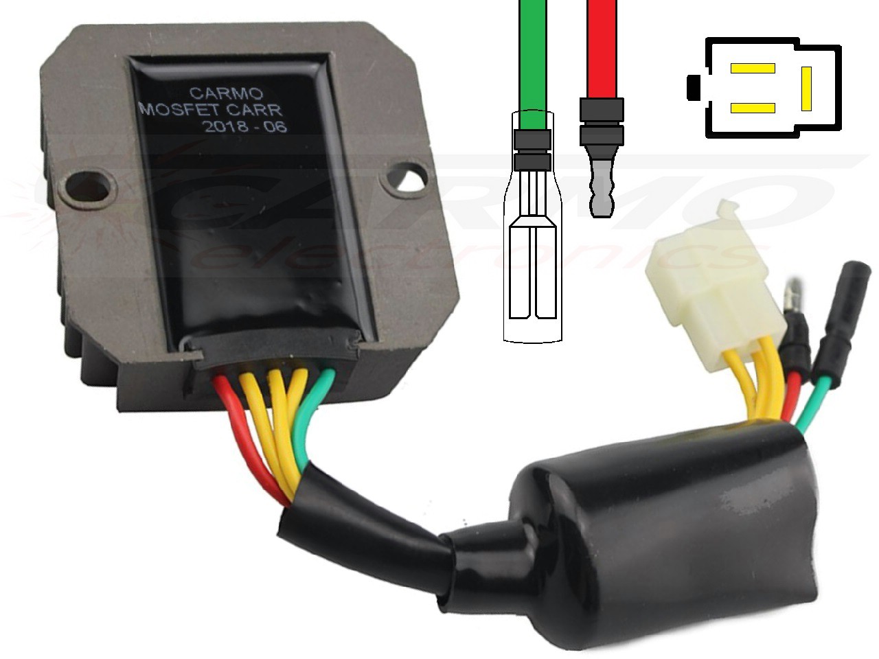 CARR204-SLR Honda FX650 SLR650 - MOSFET Spanningsregelaar gelijkrichter (SH532C-13) - Klik op de afbeelding om het venster te sluiten