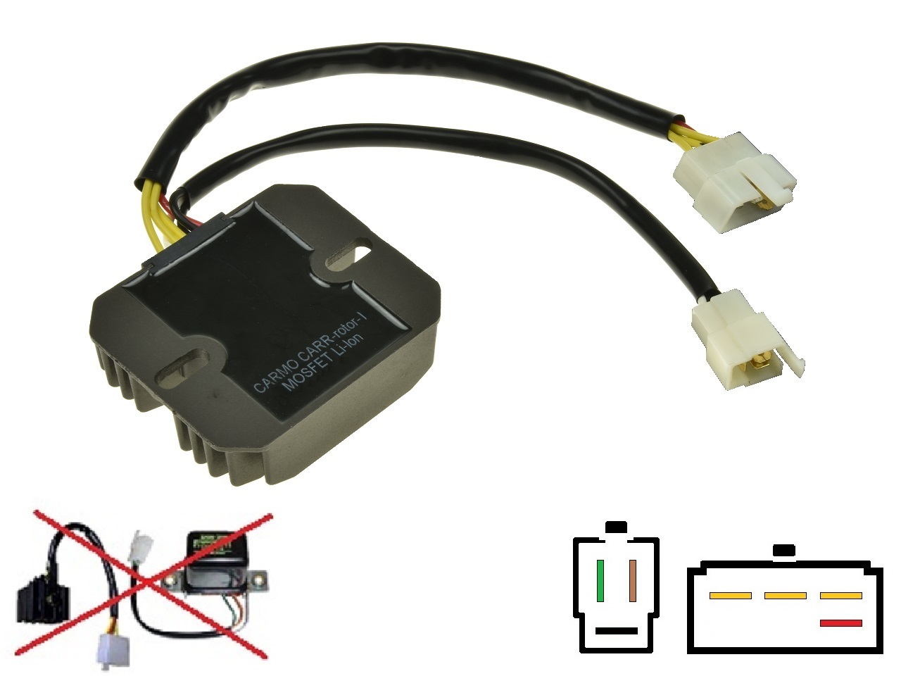 CARR771 Suzuki GT380 GT550 GT750 RE500 TS400 MOSFET Spanningsregelaar gelijkrichter - Klik op de afbeelding om het venster te sluiten