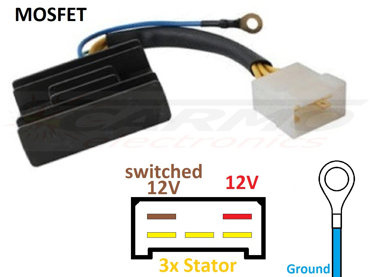 CARR8254 Aprilia 125 150 200 250 600 650 MOSFET Spanningsregelaar gelijkrichter - Klik op de afbeelding om het venster te sluiten