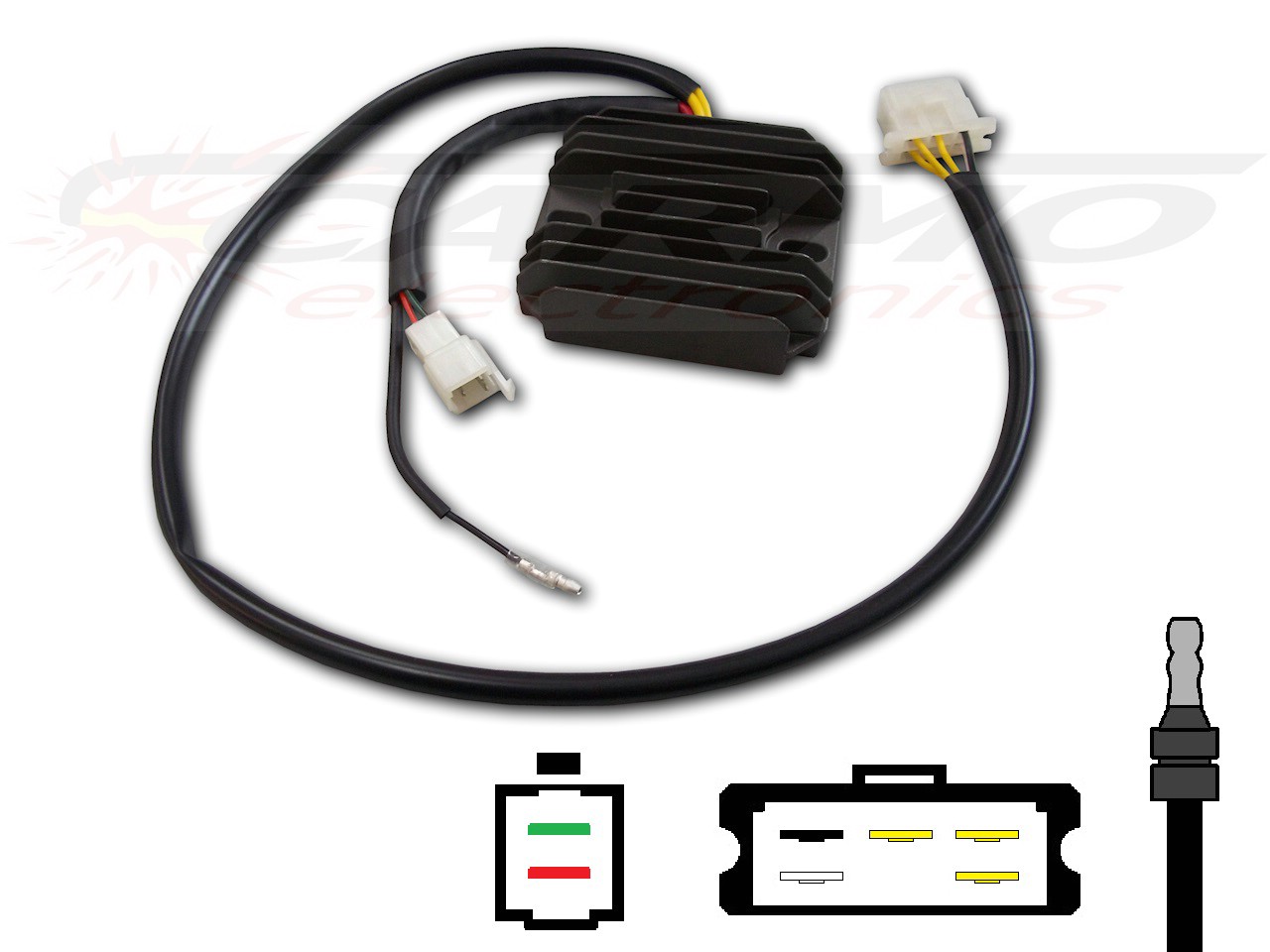 CARR871 Honda CBR1000F Hurricane MOSFET Spanningsregelaar gelijkrichter (31600-MM5-000, SH236C-12) - Klik op de afbeelding om het venster te sluiten