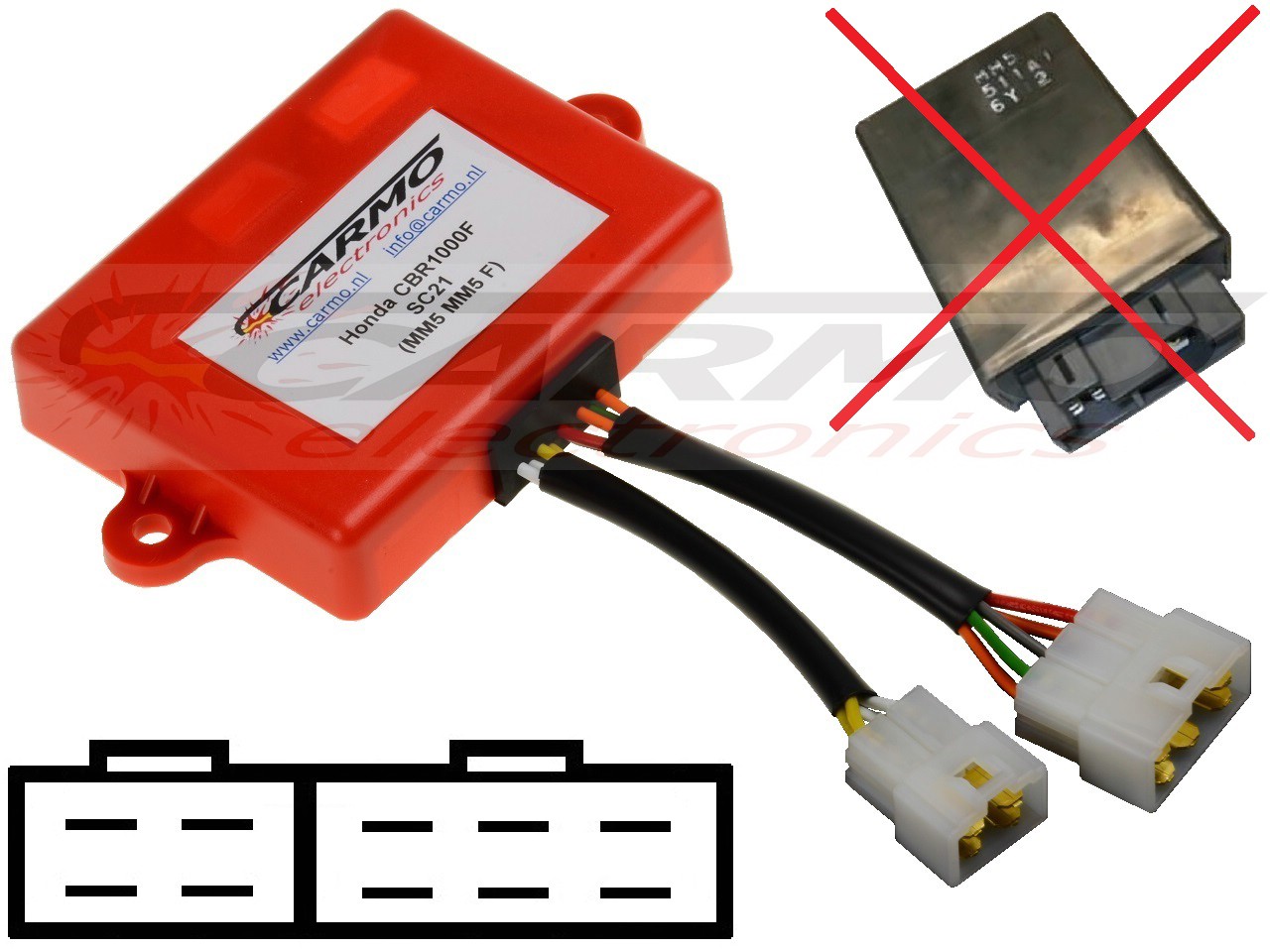 Honda CBR1000F Hurricane SC21 CDI unit ECU ontsteking (MM5, MM5F, 30400-MM5-006) - Klik op de afbeelding om het venster te sluiten