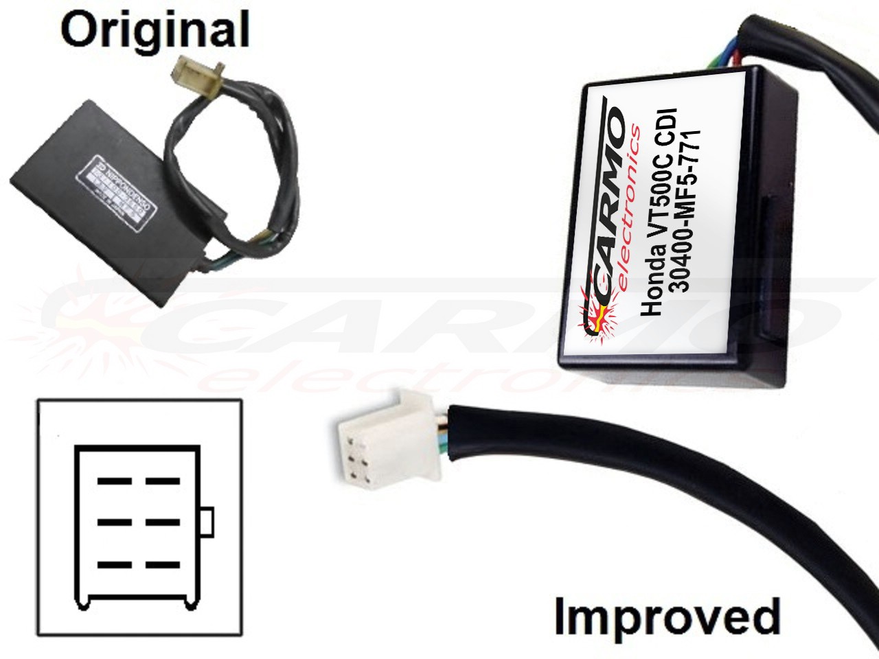 Honda VT500 V30 Shadow TCI CDI unit ECU ontsteking (MF5, 131100-355) - Klik op de afbeelding om het venster te sluiten