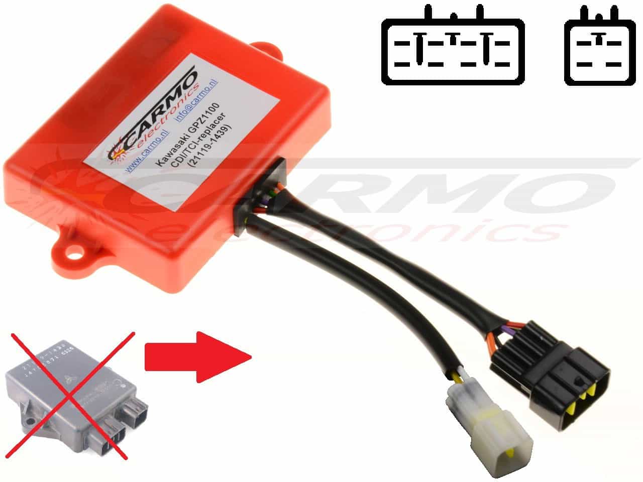 Kawasaki GPZ1100 ZX1100 CDI unit ECU ontsteking 21119-1439 J4T05572 21119-1437 J4T05571 - Klik op de afbeelding om het venster te sluiten