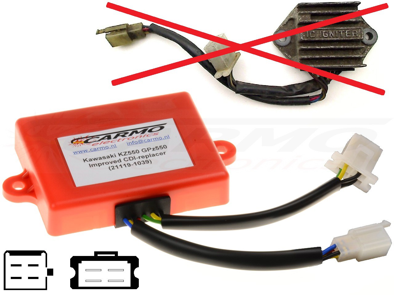 Kawasaki KZ550 ZR550 ZR400 CDI IC IGNITER 21119-1039 ontsteking unit - Klik op de afbeelding om het venster te sluiten