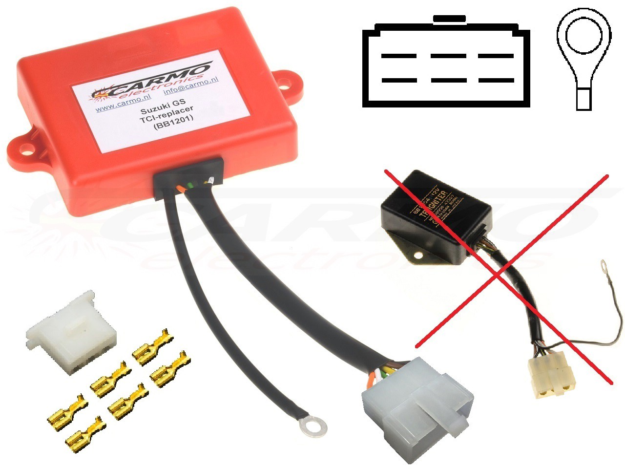 Suzuki GS250 GS450 GS550 GS650 CDI unit ECU ontsteking (32900-47020, BB1201) - Klik op de afbeelding om het venster te sluiten