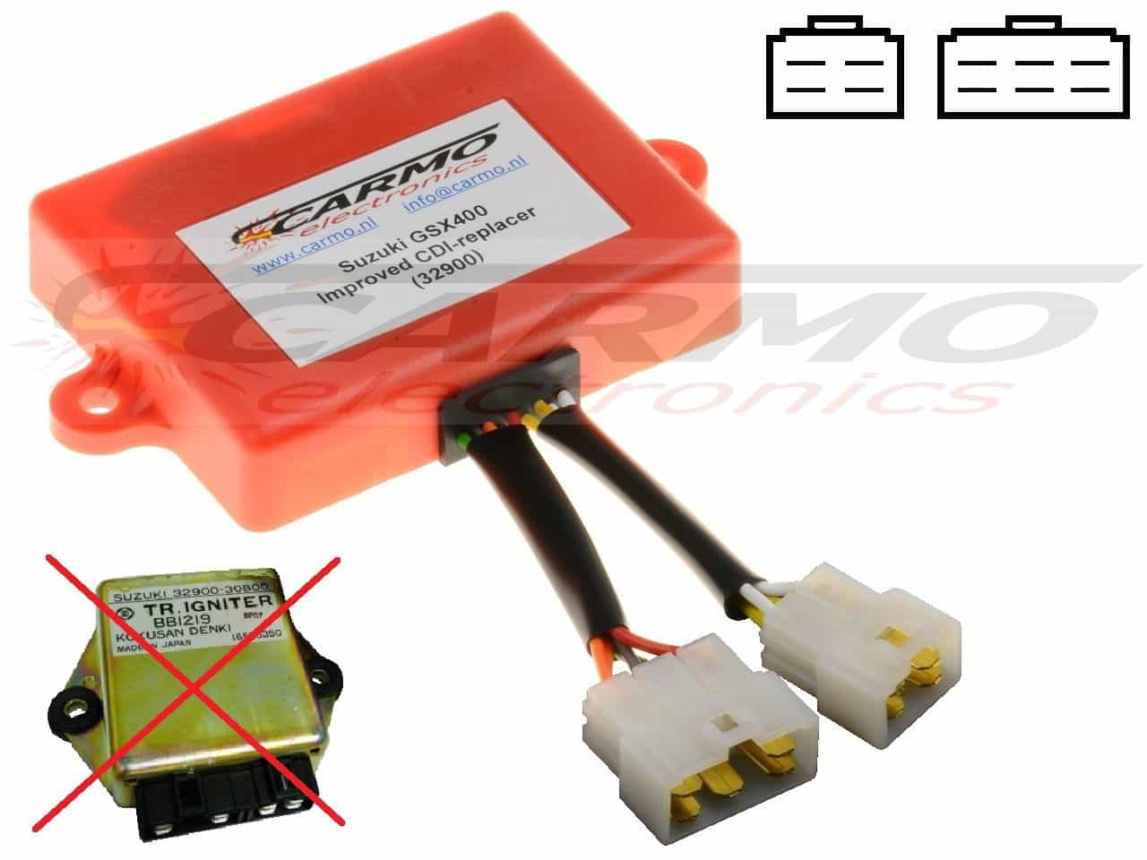 Suzuki GSXR400 GSX400X Impulse CDI unit ECU ontsteking (BB1219, 32900-30B00, 32900-32B10) - Klik op de afbeelding om het venster te sluiten